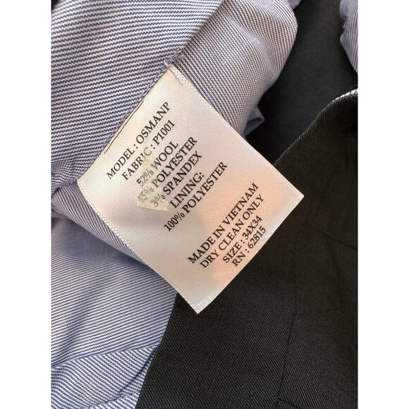 New ORIGINAL PENGUIN Men's Gray Osman Flat Front Dress Pants Size 34X34 - Picture 4 of 6